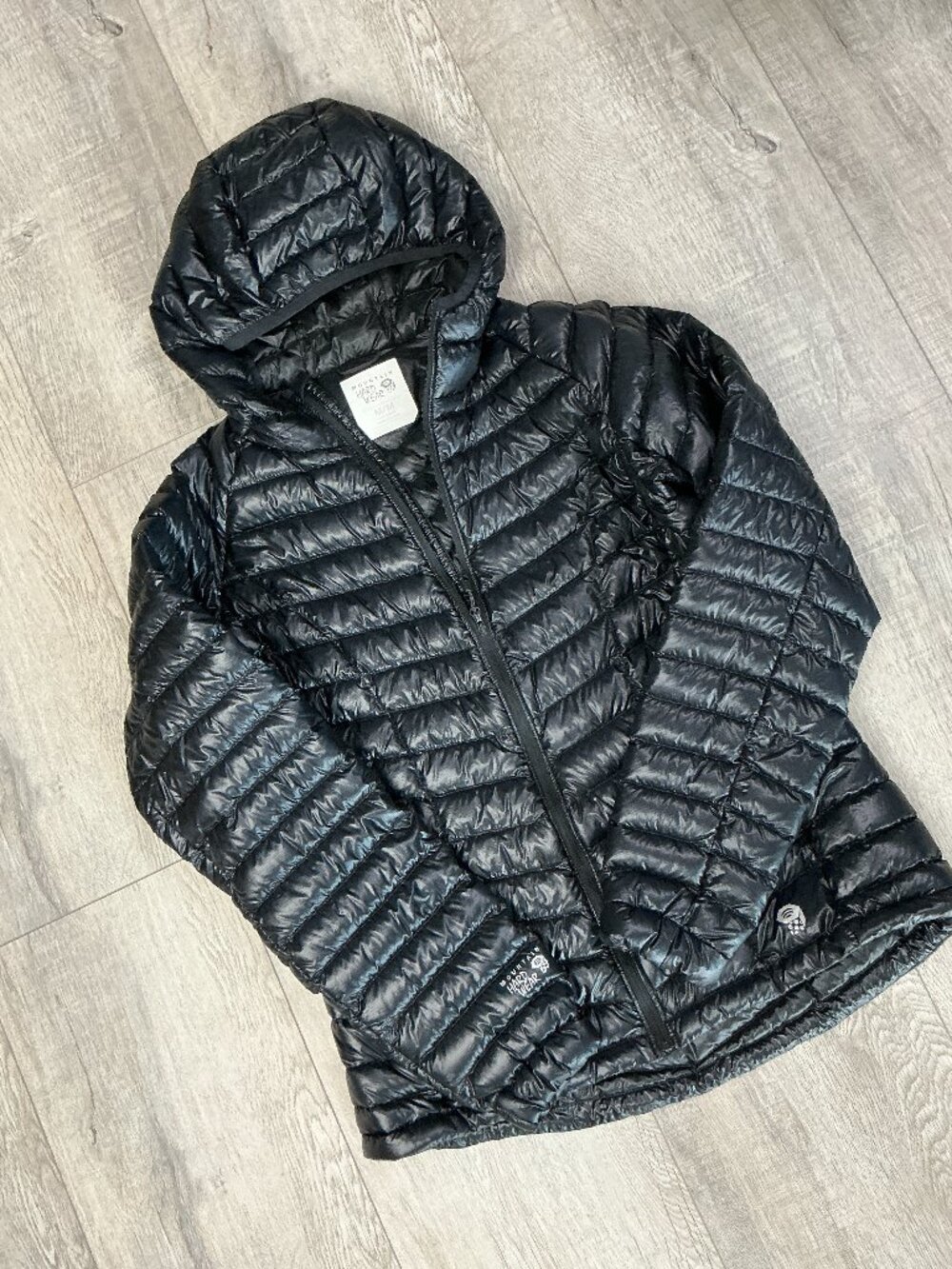 Mountain Hardwear Ghost Whisperer Women's M Hooded Down Jacket Black
